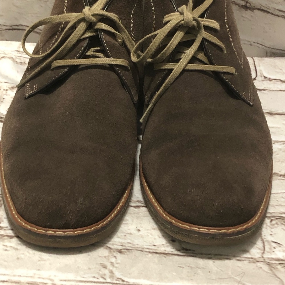 Johnston & Murphy J. Murphy Brown Suede Chukka Boots with Stitch Academia sz 12M - Picture 5 of 13